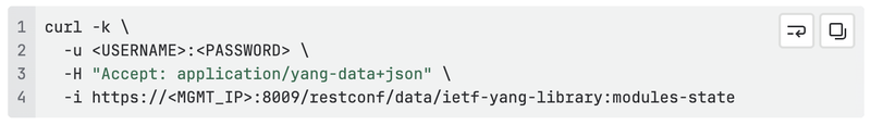 List all supported YANG modules