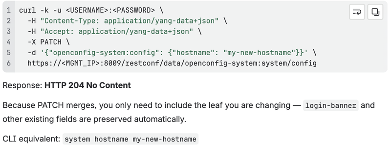 Example 2: Change the hostname