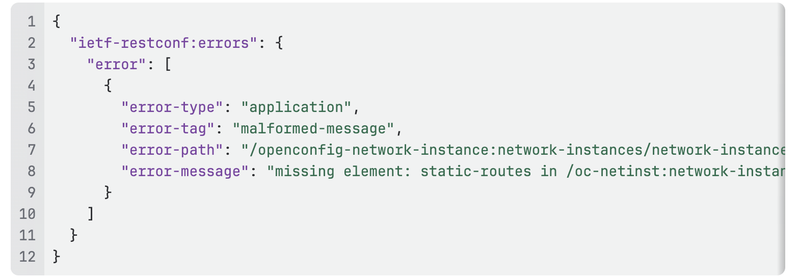 Example: wrong namespace in payload